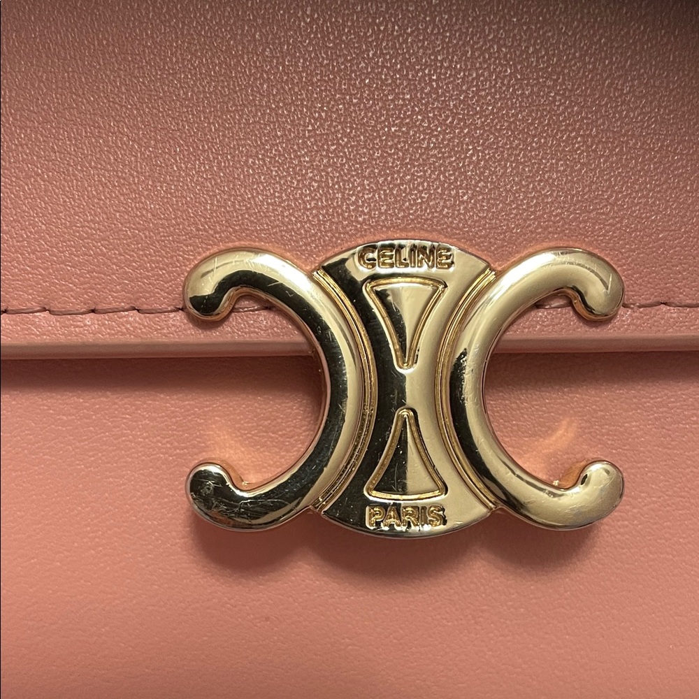 Celine Blush Leather Wallet with Gold Accent - Picture 2 of 8
